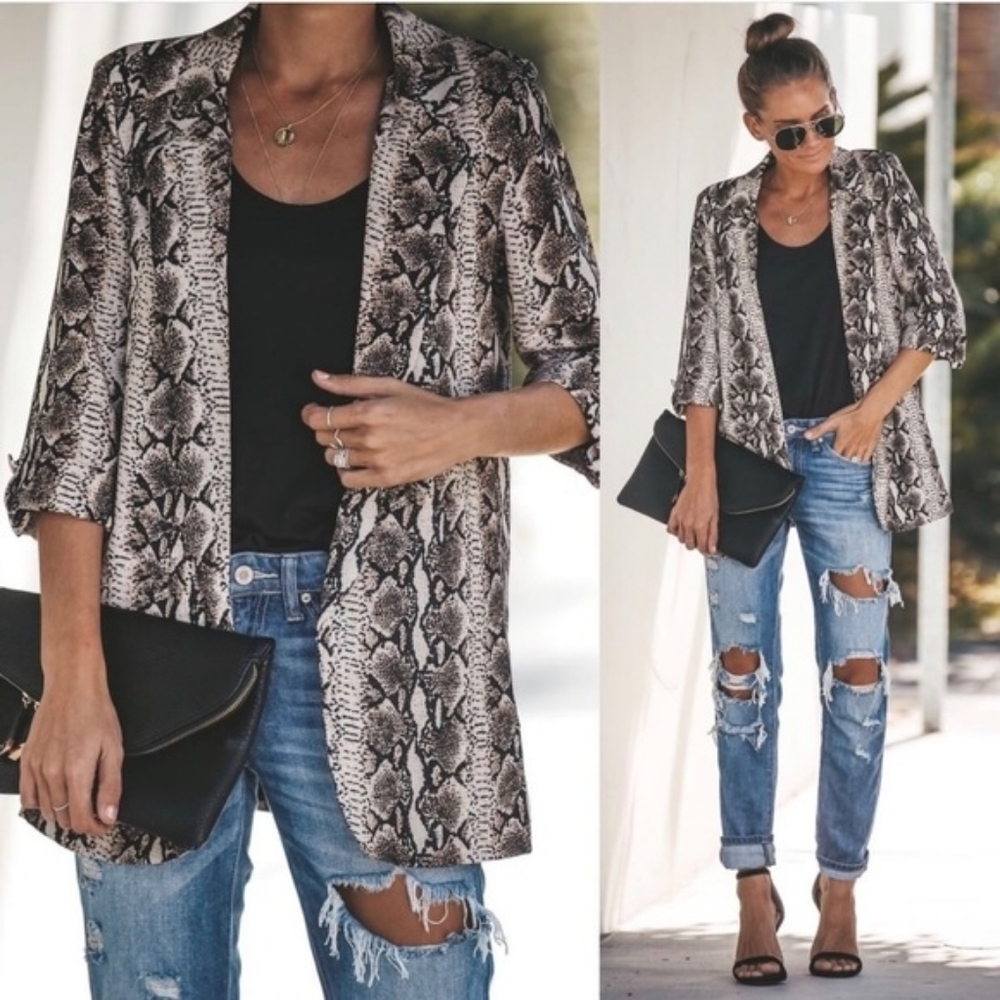 Vici Snake Print Blazer